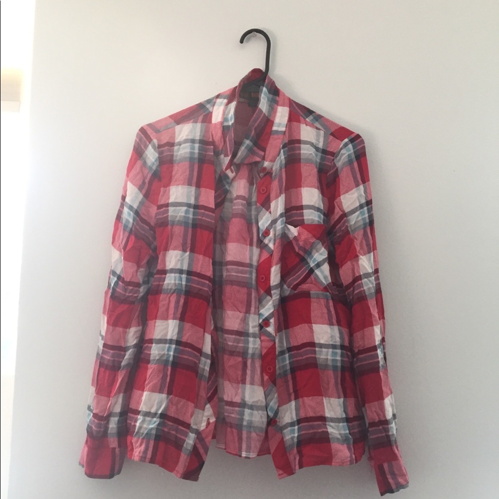 Soft Red+ Blue Plaid Shirt